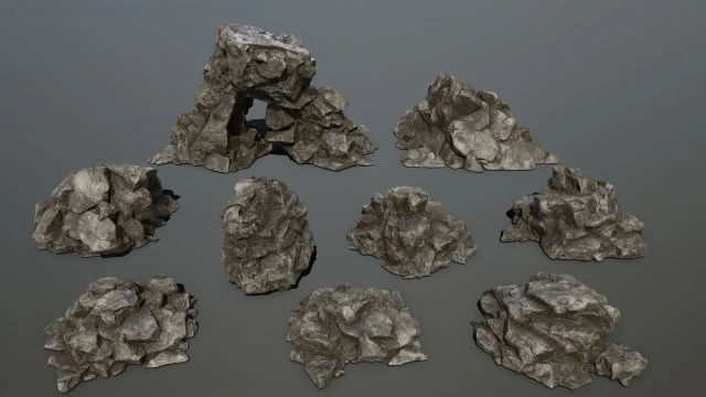 rock set 3D Model .c4d .max .obj .3ds .fbx .stl .blend 