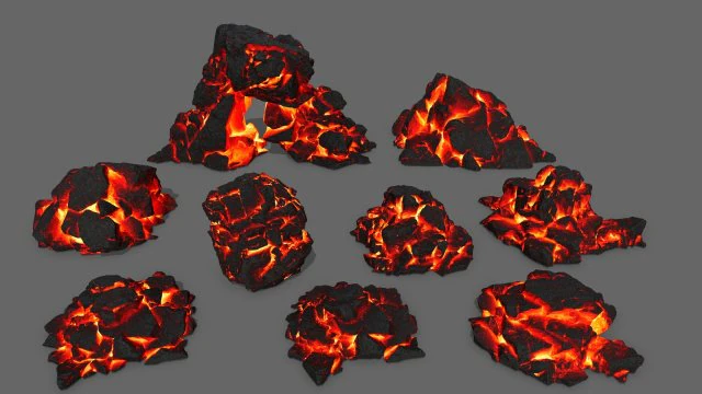 용암 바위 3D 모델 .c4d .max .obj .3ds .fbx .stl .blend