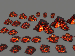 용암 바위 3D 모델