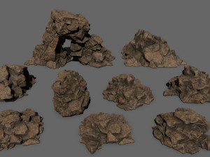 desert rock set 3D मॉडल