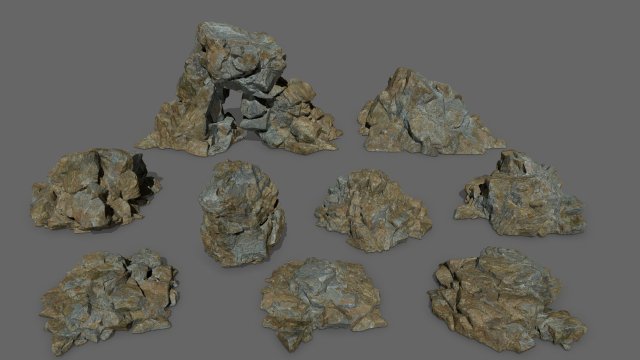 rocks 3D 모델 .c4d .max .obj .3ds .fbx .stl .blend 