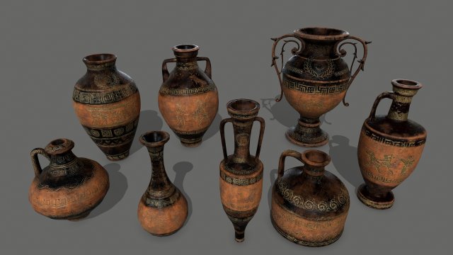 vase set Modello 3D .c4d .max .obj .3ds .fbx .stl .blend 