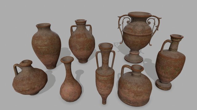 vase set 3D-Modell .c4d .max .obj .3ds .fbx .stl .blend 