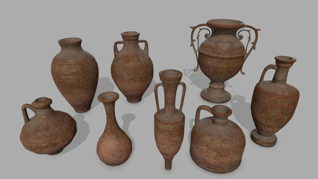 vase set 3D Model .c4d .max .obj .3ds .fbx .stl .blend 