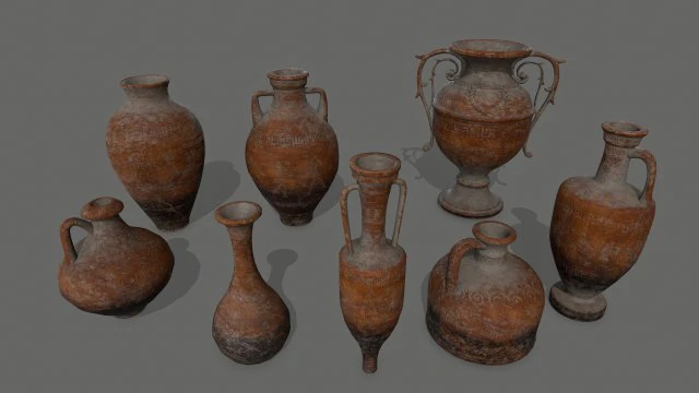 vase set 3D Model .c4d .max .obj .3ds .fbx .stl .blend 