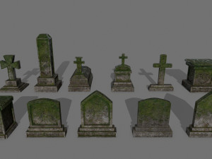 tombstone set Model 3D