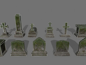 tombstone set 3D Model