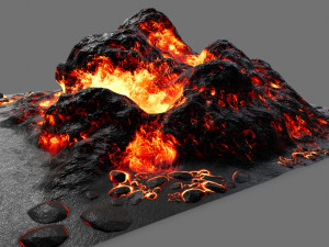 lava rock 3D 模型