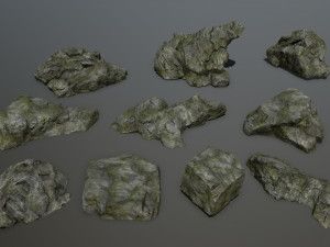 cliff rock set 3D 모델