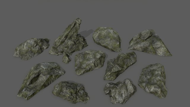 cliff rock set 3D Model .c4d .max .obj .3ds .fbx .stl .blend 
