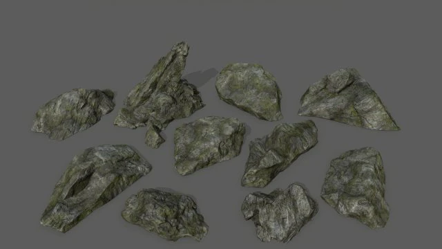 cliff rock set 3D Model .c4d .max .obj .3ds .fbx .stl .blend 