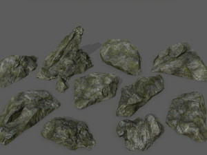 cliff rock set Modèle 3D