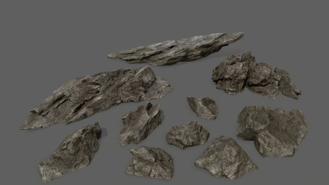 rocks set Modello 3D .c4d .max .obj .3ds .fbx .stl .blend