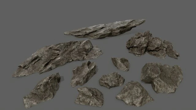rocks set 3D Model .c4d .max .obj .3ds .fbx .stl .blend 