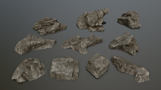 rock set 3D मॉडल .c4d .max .obj .3ds .fbx .stl .blend 