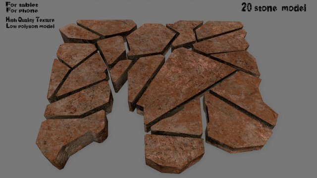 stone set 3D मॉडल .c4d .max .obj .3ds .fbx .stl .blend