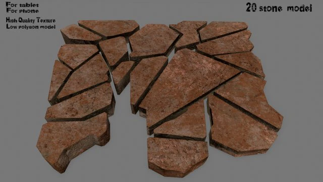 stone set 3D Model .c4d .max .obj .3ds .fbx .stl .blend 
