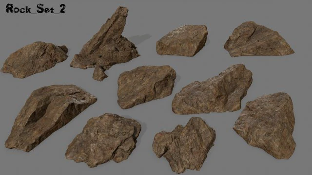 desert rock set 2 3D Model .c4d .max .obj .3ds .fbx .stl .blend 