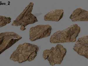 W&uuml;stenfelsen-Set 2 3D Modell