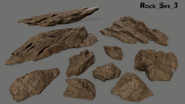 desert rocks 3D Модель .c4d .max .obj .3ds .fbx .stl .blend 