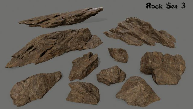 desert rocks 3D Model .c4d .max .obj .3ds .fbx .stl .blend