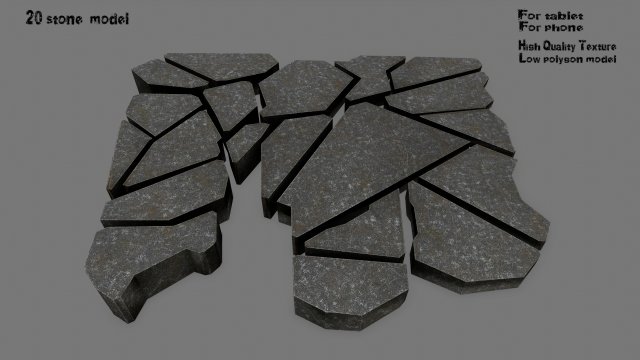 stone set 3D Model .c4d .max .obj .3ds .fbx .stl .blend 