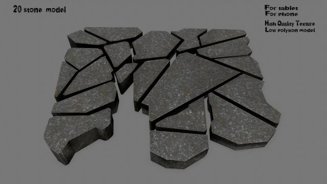stone set 3D Model .c4d .max .obj .3ds .fbx .stl .blend