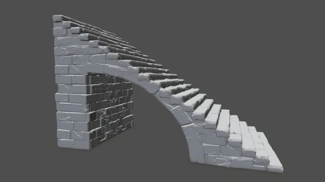 Stairs 3D Print Model .c4d .max .obj .3ds .fbx .stl .blend