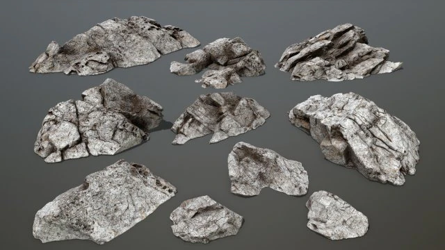 rock set 4 3D Model .c4d .max .obj .3ds .fbx .stl .blend 