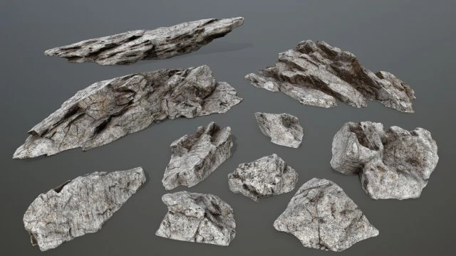 rock set 3D Model .c4d .max .obj .3ds .fbx .stl .blend 