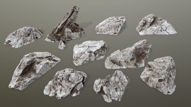 rock set 2 3D 모델 .c4d .max .obj .3ds .fbx .stl .blend 