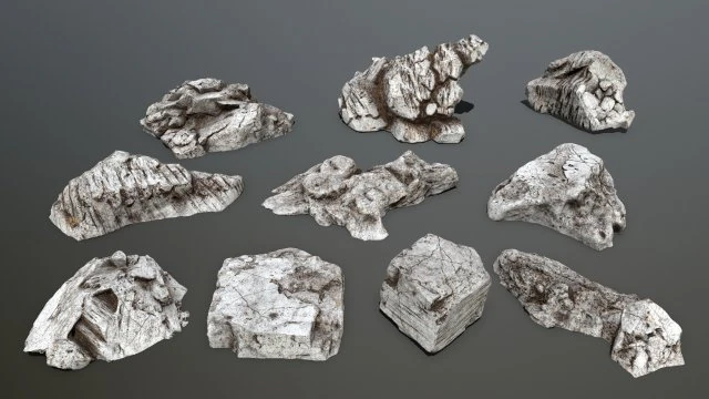 rock set 3D Model .c4d .max .obj .3ds .fbx .stl .blend 