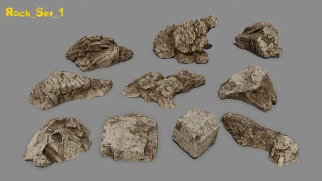 desert rock 3D Model .c4d .max .obj .3ds .fbx .stl .blend 
