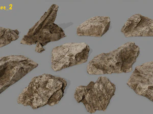 set di rocce del deserto Modello 3D