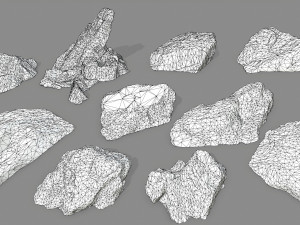 desert rock set Modello 3D