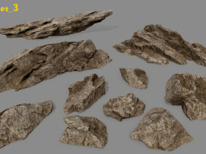 desert rock set 3D 模型