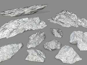 desert rock set 3D 模型