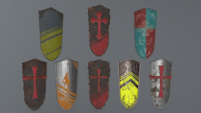 shields 3D Model .c4d .max .obj .3ds .fbx .stl .blend 