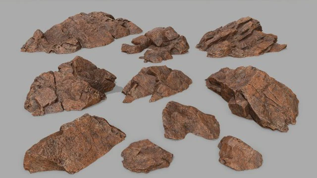 desert rock set 3D Model .c4d .max .obj .3ds .fbx .stl .blend