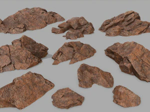 ensemble de roches du d&eacute;sert Modèle 3D