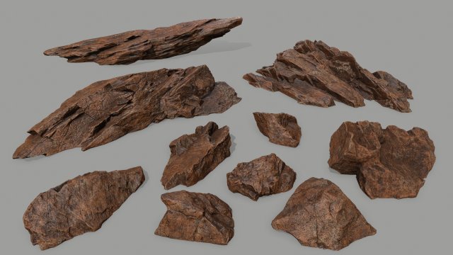desert rock set Modello 3D .c4d .max .obj .3ds .fbx .stl .blend 