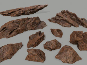 &ccedil;&ouml;l kaya seti 3D Model