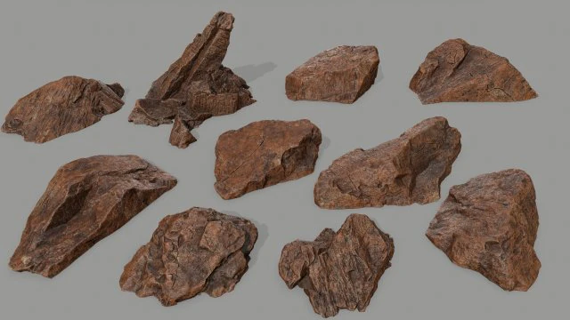 desert rock set 3D Model .c4d .max .obj .3ds .fbx .stl .blend 