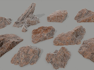 desert rock set Modèle 3D
