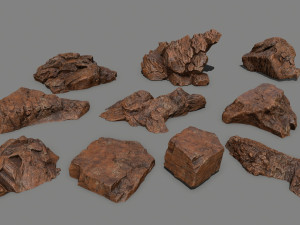 desert rock set 3D Модель