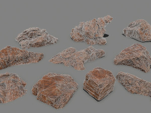 desert rock set 3D Модель