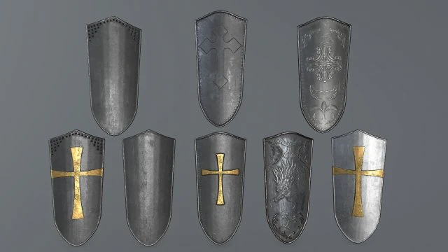 shield set 3D Model .c4d .max .obj .3ds .fbx .stl .blend 