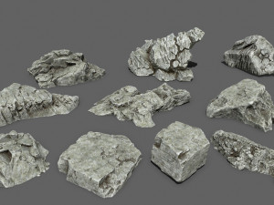 rock set 1 Modello 3D