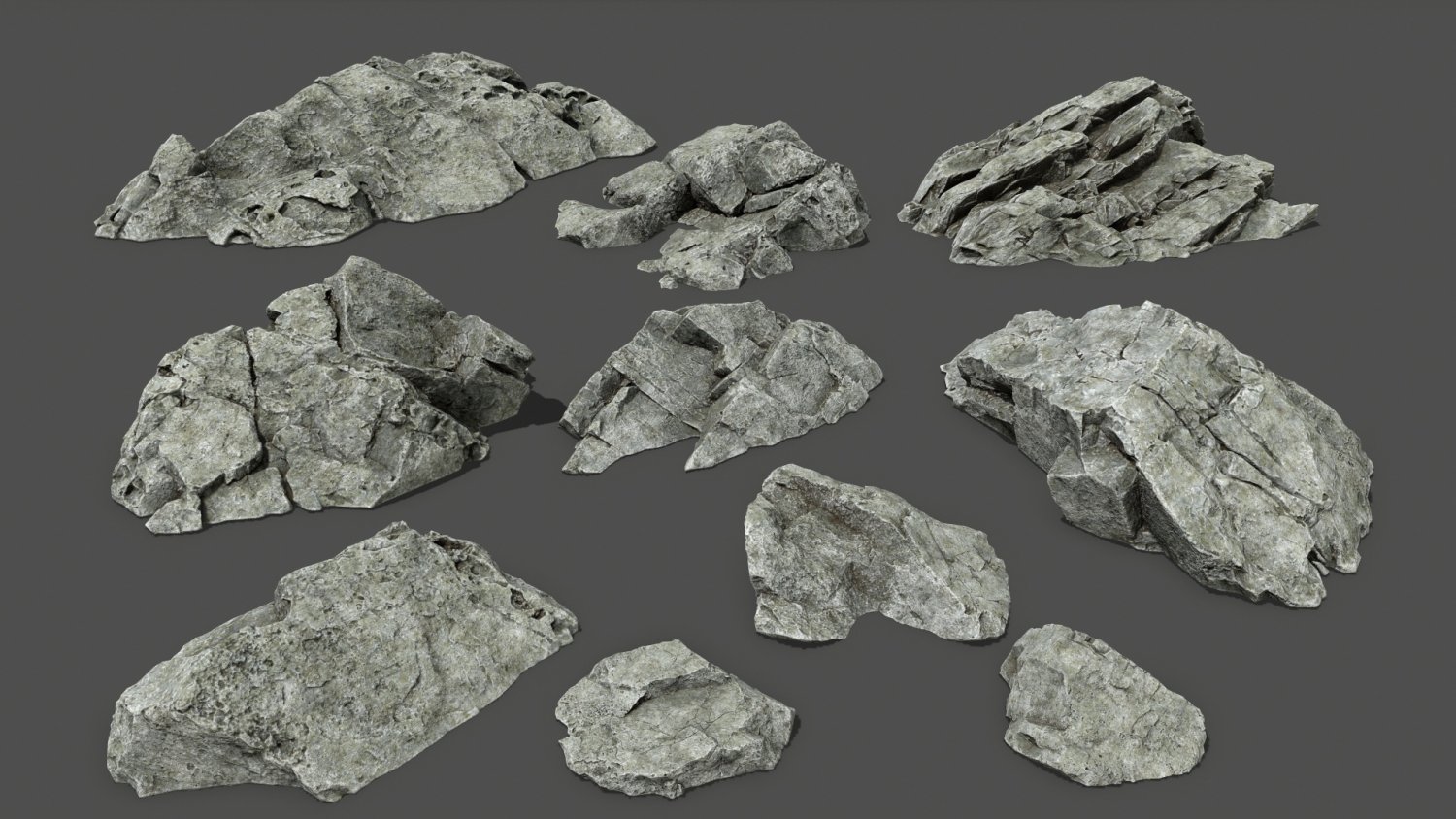 Rock set. 3d модель платины. Rock 3d model.