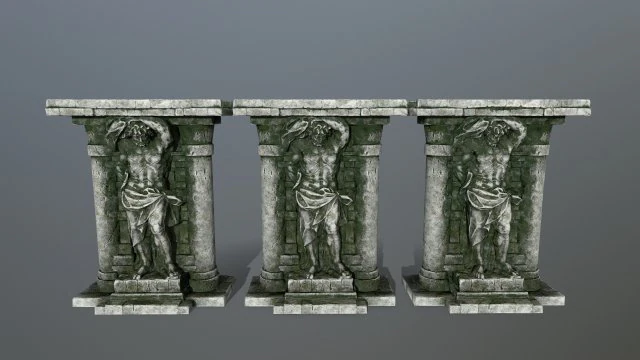 old statue 3D Model .c4d .max .obj .3ds .fbx .stl .blend